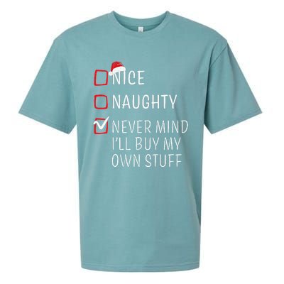 Funny Naughty Nice Christmas Family Pajama Sueded Cloud Jersey T-Shirt