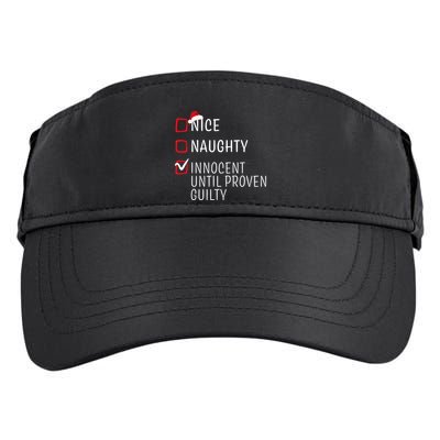 Funny Naughty Nice Christmas Family Pajama Adult Drive Performance Visor