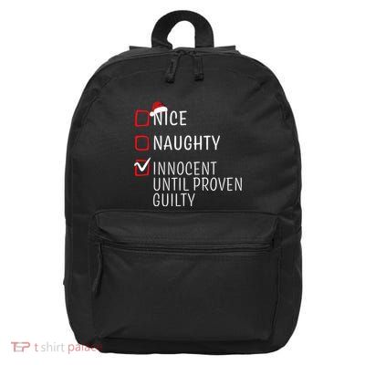 Funny Naughty Nice Christmas Family Pajama 16 in Basic Backpack