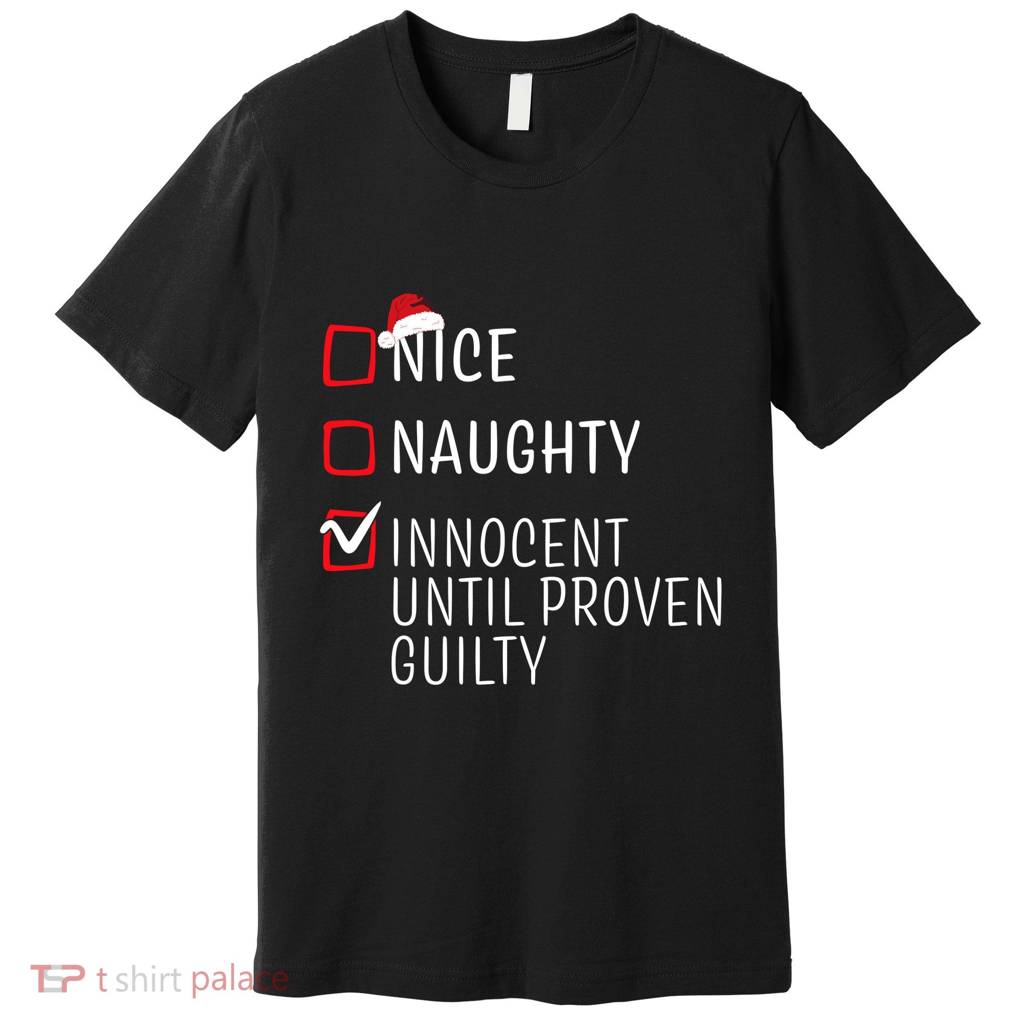 Funny Naughty Nice Christmas Family Pajama Premium T-Shirt