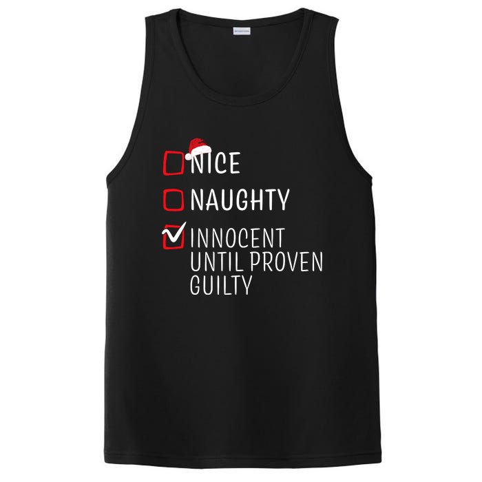 Funny Naughty Nice Christmas Family Pajama PosiCharge Competitor Tank