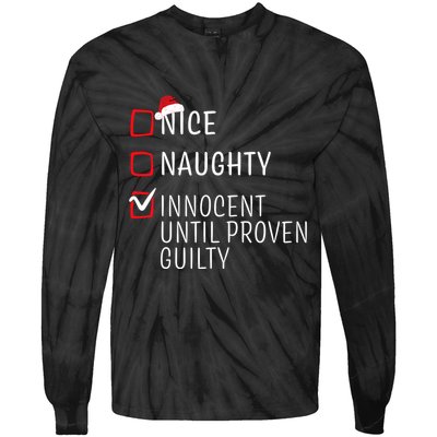 Funny Naughty Nice Christmas Family Pajama Tie-Dye Long Sleeve Shirt