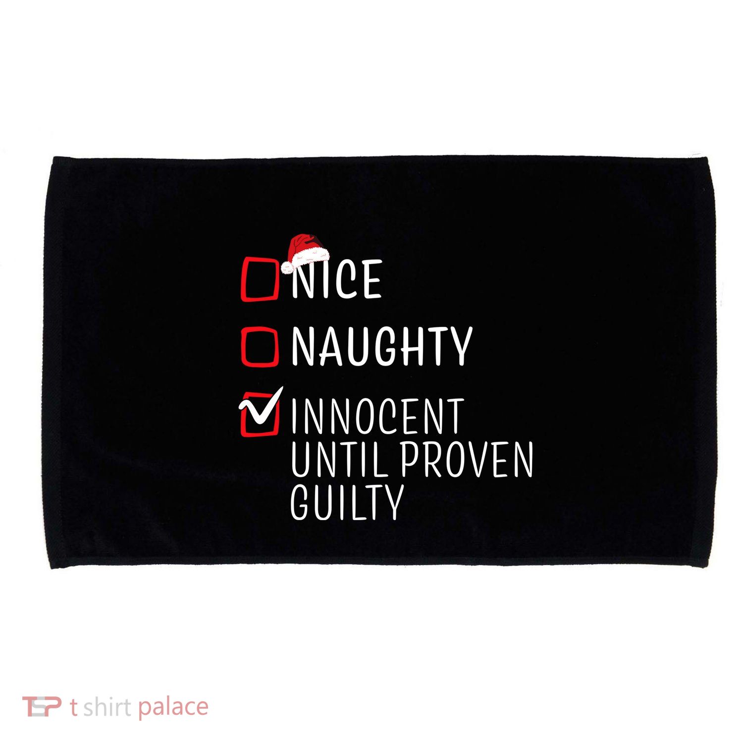 Funny Naughty Nice Christmas Family Pajama Microfiber Hand Towel