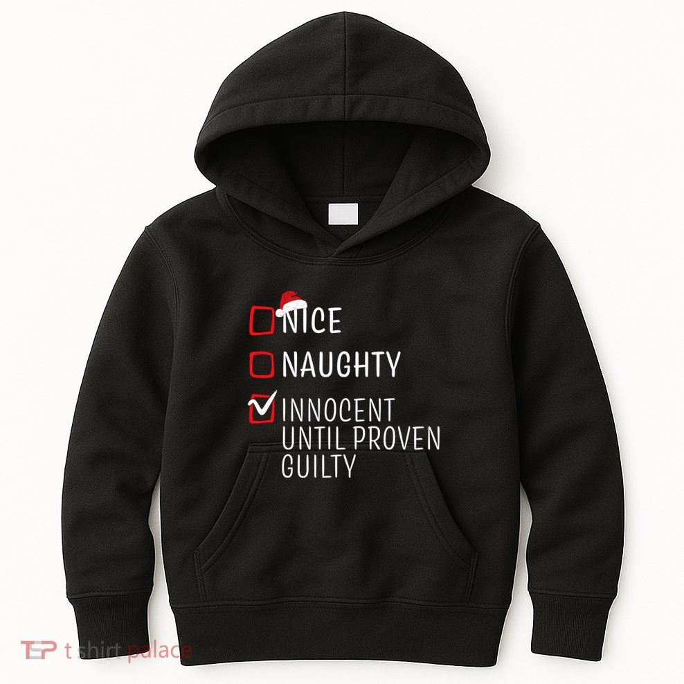 Funny Naughty Nice Christmas Family Pajama Kids Hoodie