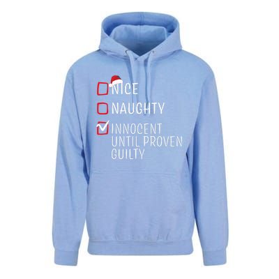 Funny Naughty Nice Christmas Family Pajama Unisex Surf Hoodie