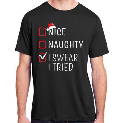 Funny Naughty Nice Christmas Family Pajama Adult ChromaSoft Performance T-Shirt