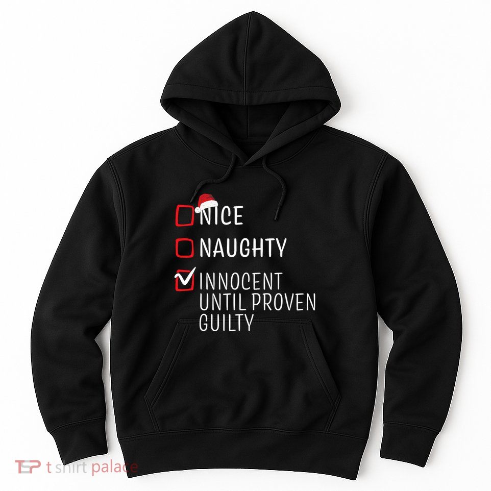 Funny Naughty Nice Christmas Family Pajama Hoodie