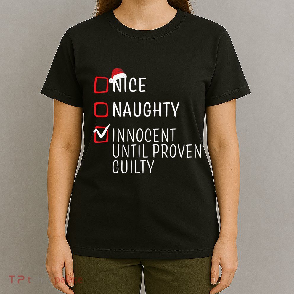 Funny Naughty Nice Christmas Family Pajama T-Shirt