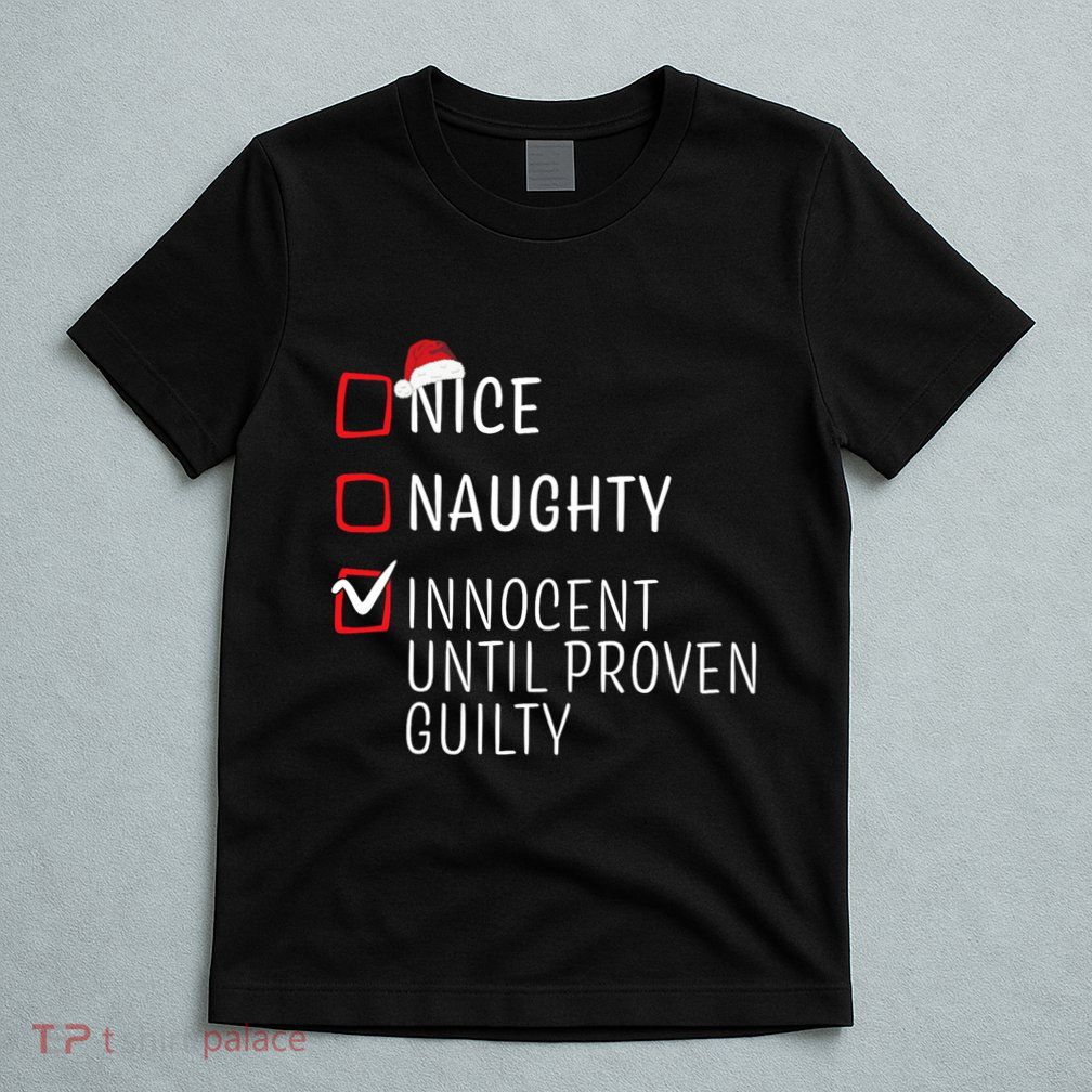 Funny Naughty Nice Christmas Family Pajama T-Shirt