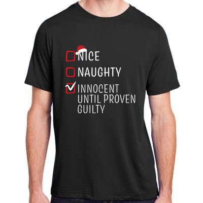 Funny Naughty Nice Christmas Family Pajama Adult ChromaSoft Performance T-Shirt