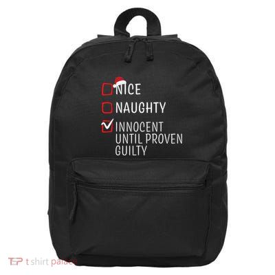 Funny Naughty Nice Christmas Family Pajama 16 in Basic Backpack