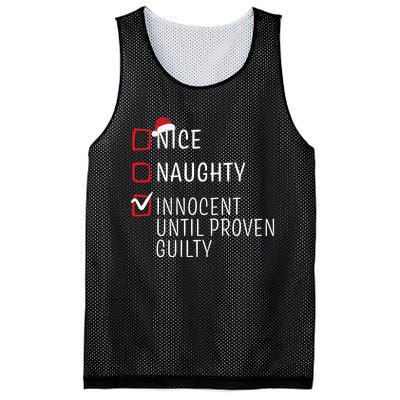 Funny Naughty Nice Christmas Family Pajama Mesh Reversible Basketball Jersey Tank