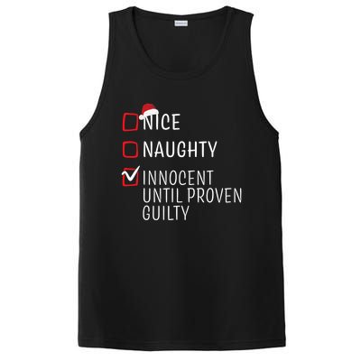 Funny Naughty Nice Christmas Family Pajama PosiCharge Competitor Tank