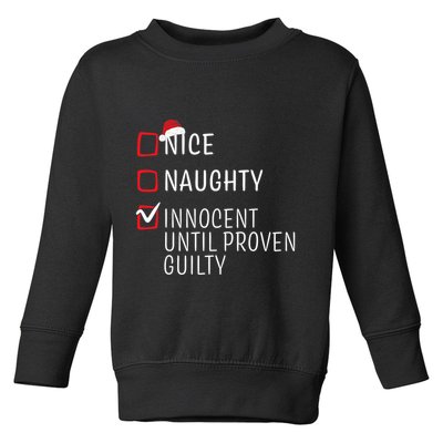 Funny Naughty Nice Christmas Family Pajama Toddler Sweatshirt