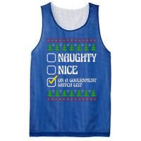 Funny Naughty Nice On A Government Watch List Christmas Xmas  Mesh Reversible Basketball Jersey Tank