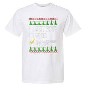 Funny Naughty Nice On A Government Watch List Christmas Xmas  Garment-Dyed Heavyweight T-Shirt