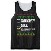 Funny Naughty Nice On A Government Watch List Christmas Xmas  Mesh Reversible Basketball Jersey Tank