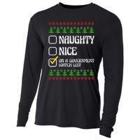 Funny Naughty Nice On A Government Watch List Christmas Xmas  Cooling Performance Long Sleeve Crew