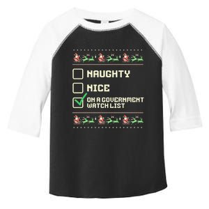 Funny Naughty Nice On A Government Watch List Christmas Xmas  Toddler Fine Jersey T-Shirt