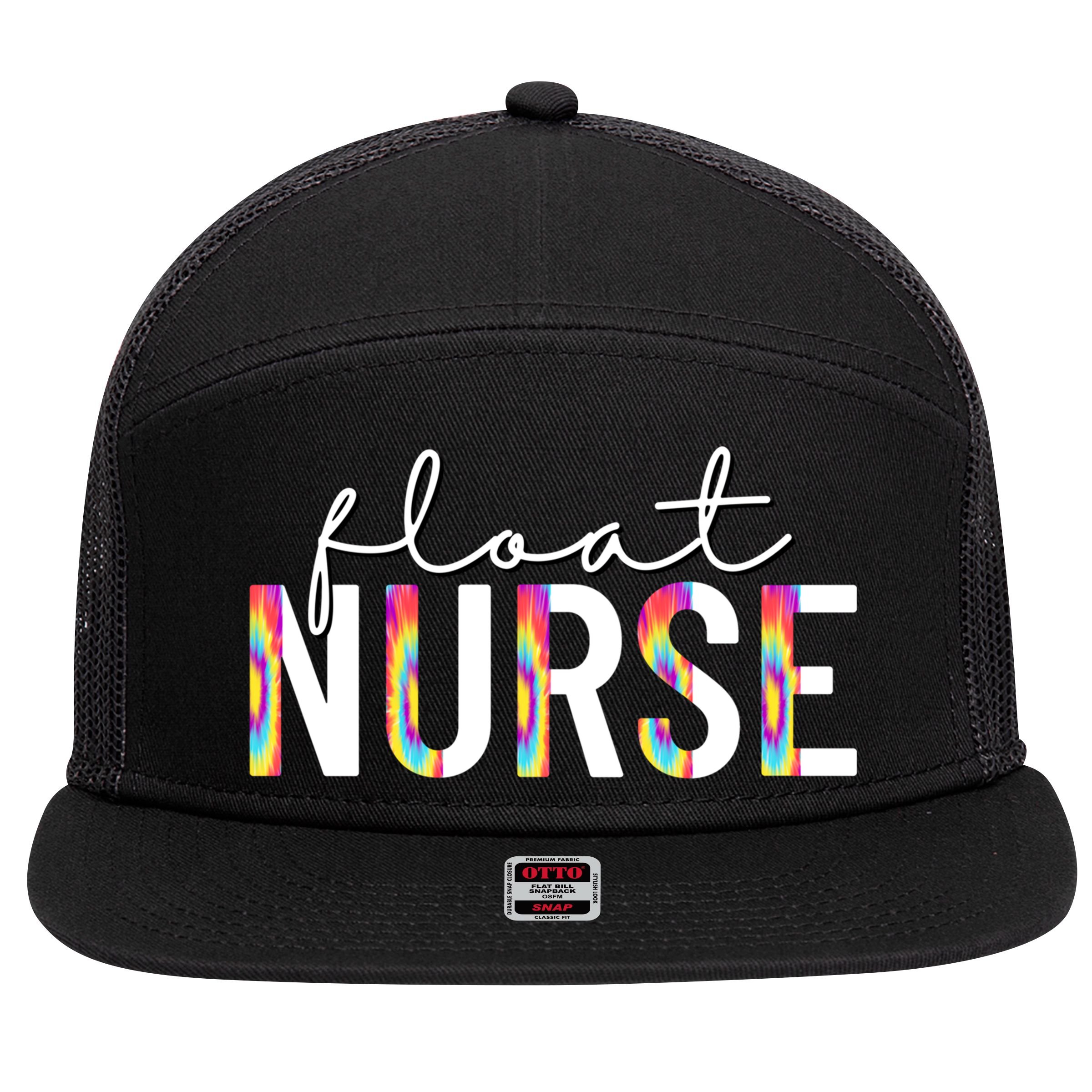 Float Nurse Nursing Tie Dye Float Pool Nurse Gift 7 Panel Mesh Trucker Snapback Hat