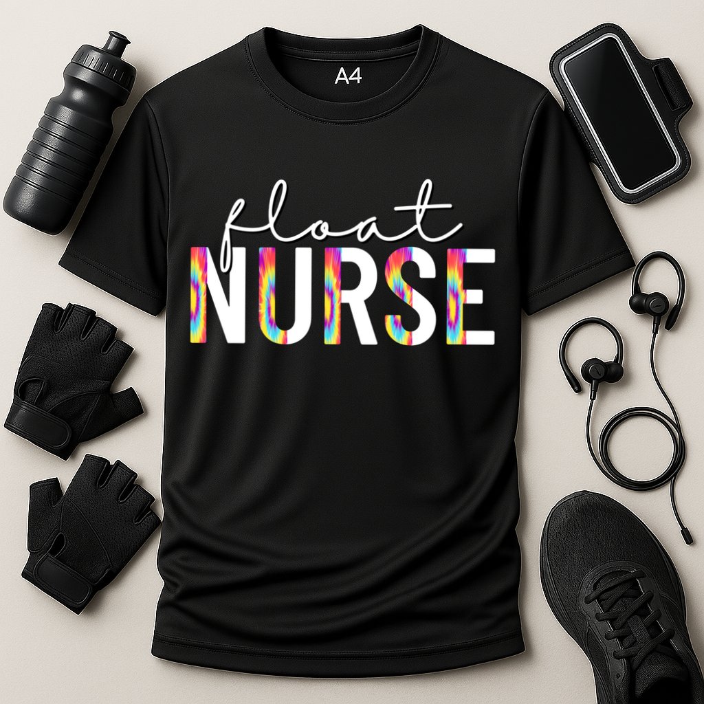 Float Nurse Nursing Tie Dye Float Pool Nurse Gift Cooling Performance Crew T-Shirt