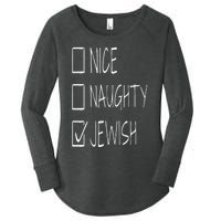 Funny nice naughty jewish for hanukkah hebrew christmas Women's Perfect Tri Tunic Long Sleeve Shirt