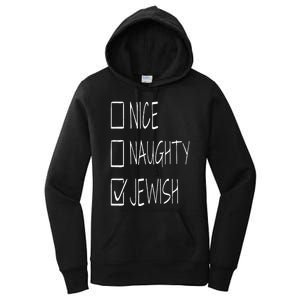 Funny nice naughty jewish for hanukkah hebrew christmas Women's Pullover Hoodie