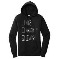 Funny nice naughty jewish for hanukkah hebrew christmas Women's Pullover Hoodie