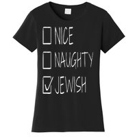 Funny nice naughty jewish for hanukkah hebrew christmas Women's T-Shirt