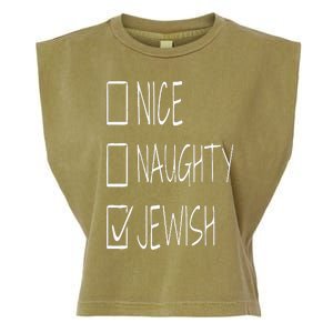 Funny nice naughty jewish for hanukkah hebrew christmas Garment-Dyed Women's Muscle Tee