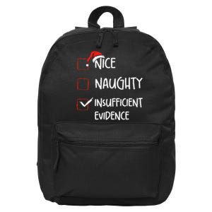 Funny Nice Naughty Insufficient Evidences Christmas List 16 in Basic Backpack