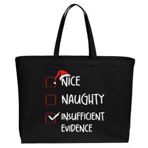 Funny Nice Naughty Insufficient Evidences Christmas List Cotton Canvas Jumbo Tote