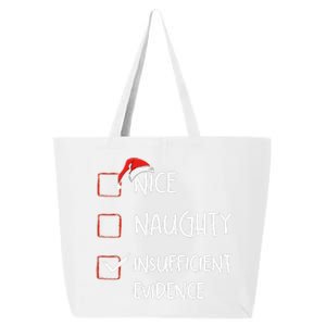 Funny Nice Naughty Insufficient Evidences Christmas List 25L Jumbo Tote