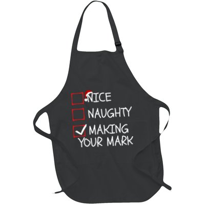 Funny Nice Naughty Making Your Mark Funny Christmas Check List Funny Nice Apron