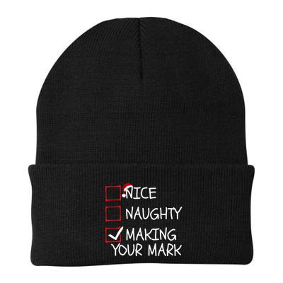 Funny Nice Naughty Making Your Mark Funny Christmas Check List Funny Nice Beanie