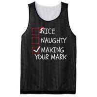 Funny Nice Naughty Making Your Mark Funny Christmas Check List Funny Nice Mesh Reversible Basketball Jersey Tank