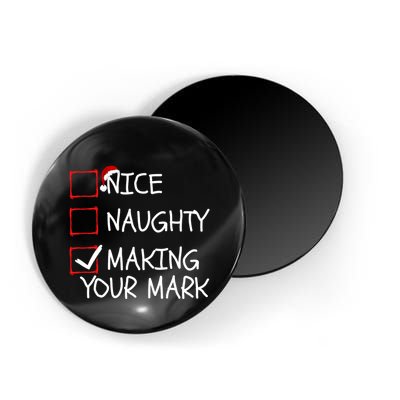 Funny Nice Naughty Making Your Mark Funny Christmas Check List Funny Nice Magnet
