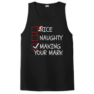 Funny Nice Naughty Making Your Mark Funny Christmas Check List Funny Nice PosiCharge Competitor Tank