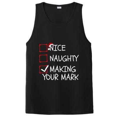Funny Nice Naughty Making Your Mark Funny Christmas Check List Funny Nice PosiCharge Competitor Tank