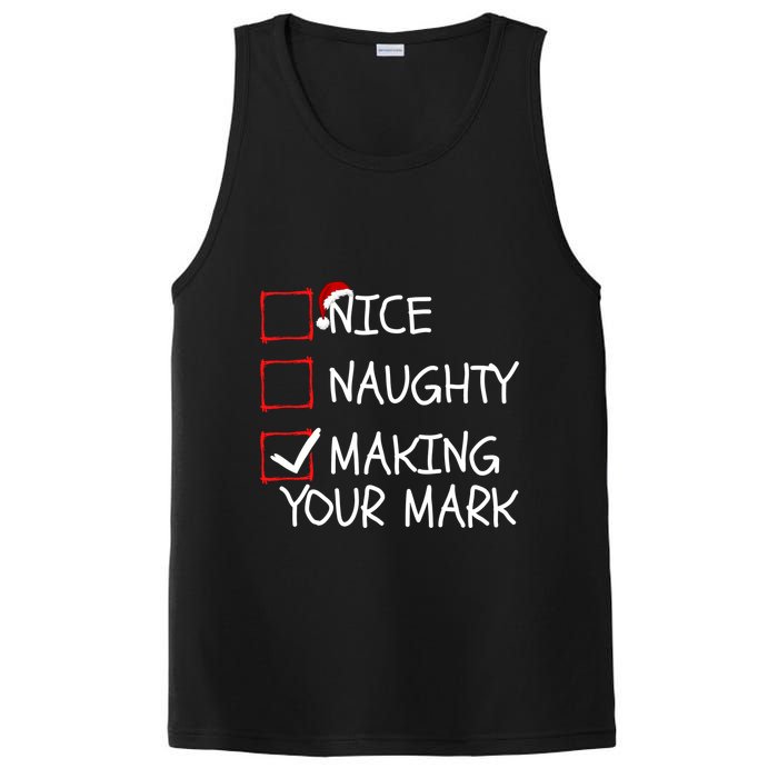 Funny Nice Naughty Making Your Mark Funny Christmas Check List Funny Nice PosiCharge Competitor Tank