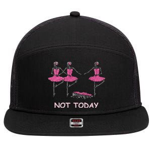 Funny Nope Not Today Lazy Ballerinas Skeleton Great Gift 7 Panel Mesh Trucker Snapback Hat