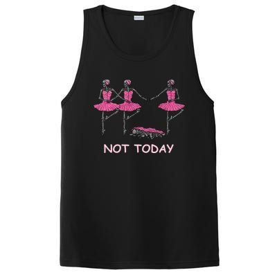 Funny Nope Not Today Lazy Ballerinas Skeleton Great Gift PosiCharge Competitor Tank