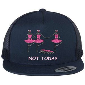 Funny Nope Not Today Lazy Ballerinas Skeleton Great Gift Flat Bill Trucker Hat