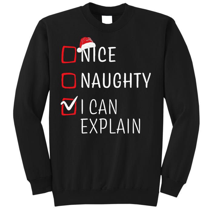 Funny Naughty Nice Christmas Family Pajama Sweatshirt