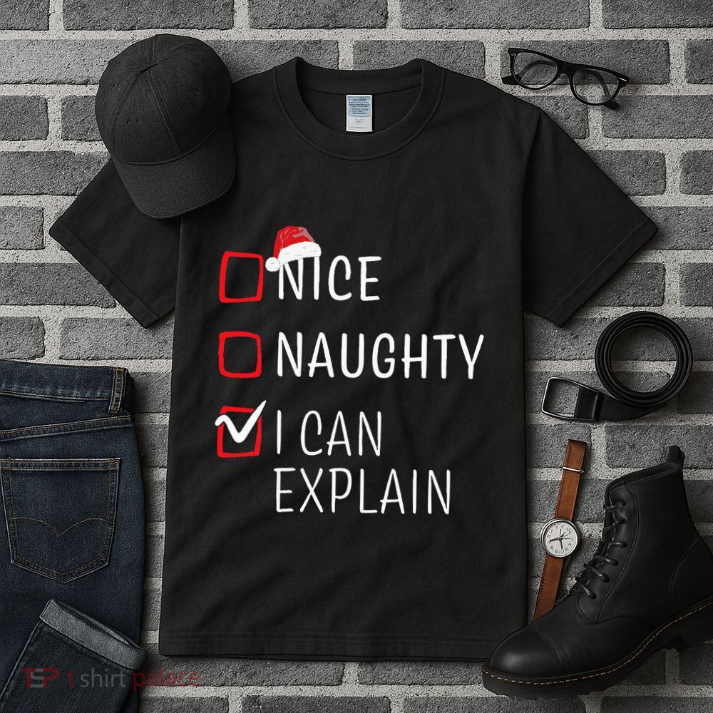 Funny Naughty Nice Christmas Family Pajama Tall T-Shirt