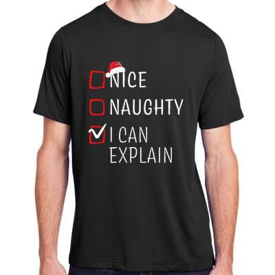 Funny Naughty Nice Christmas Family Pajama Adult ChromaSoft Performance T-Shirt