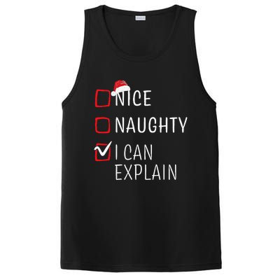 Funny Naughty Nice Christmas Family Pajama PosiCharge Competitor Tank