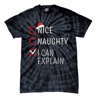 Funny Naughty Nice Christmas Family Pajama Tie-Dye T-Shirt