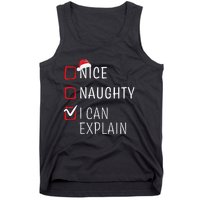 Funny Naughty Nice Christmas Family Pajama Tank Top