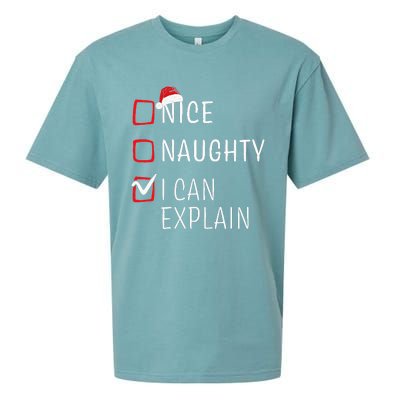 Funny Naughty Nice Christmas Family Pajama Sueded Cloud Jersey T-Shirt